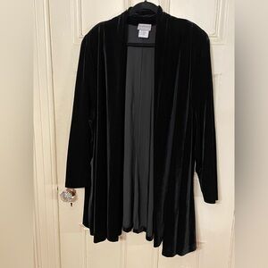⏰ NWOT women’s plus size 4X open jacket cardigan velvet black Baranda Woman